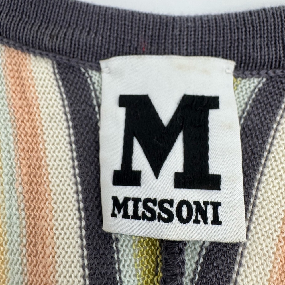 M Missoni Knit Dress Size USA 8 w Liner Deep V-Neck Short Sleeve - Picture 4 of 12